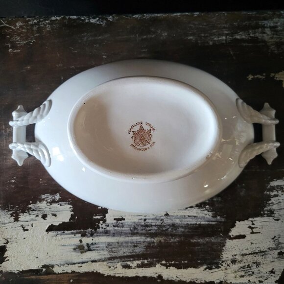 Antique Bridgwood & Son Porcelaine Opaque Oval Serving Dish With Handles, Tureen - Picture 7 of 12